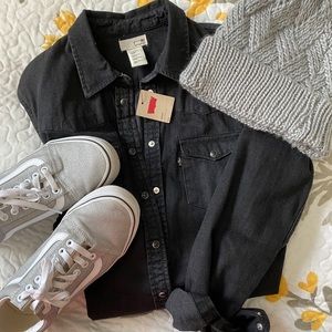 Levi’s black chambray western shirt-New